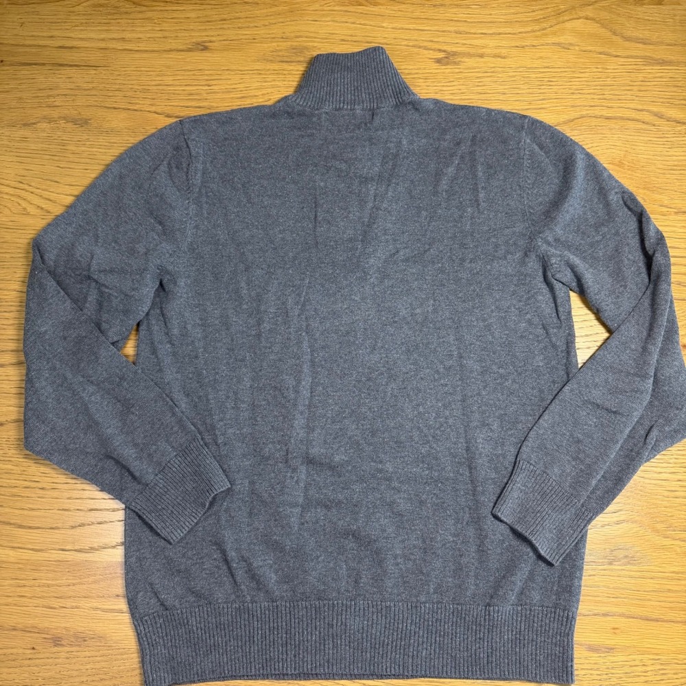 Old Navy Mens Small Gray Quarter Zip Mock Neck Pullover Sweater Heathered - Picture 2 of 6